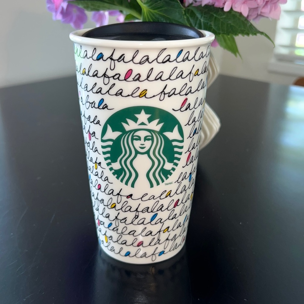 Starbucks falala Holiday 2011 cup with lid